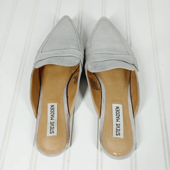 Steve Madden Gray Suede Flavor Flat Mule F922 - Picture 9 of 14